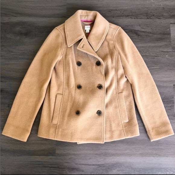 J Crew Wool Peacoat Tan